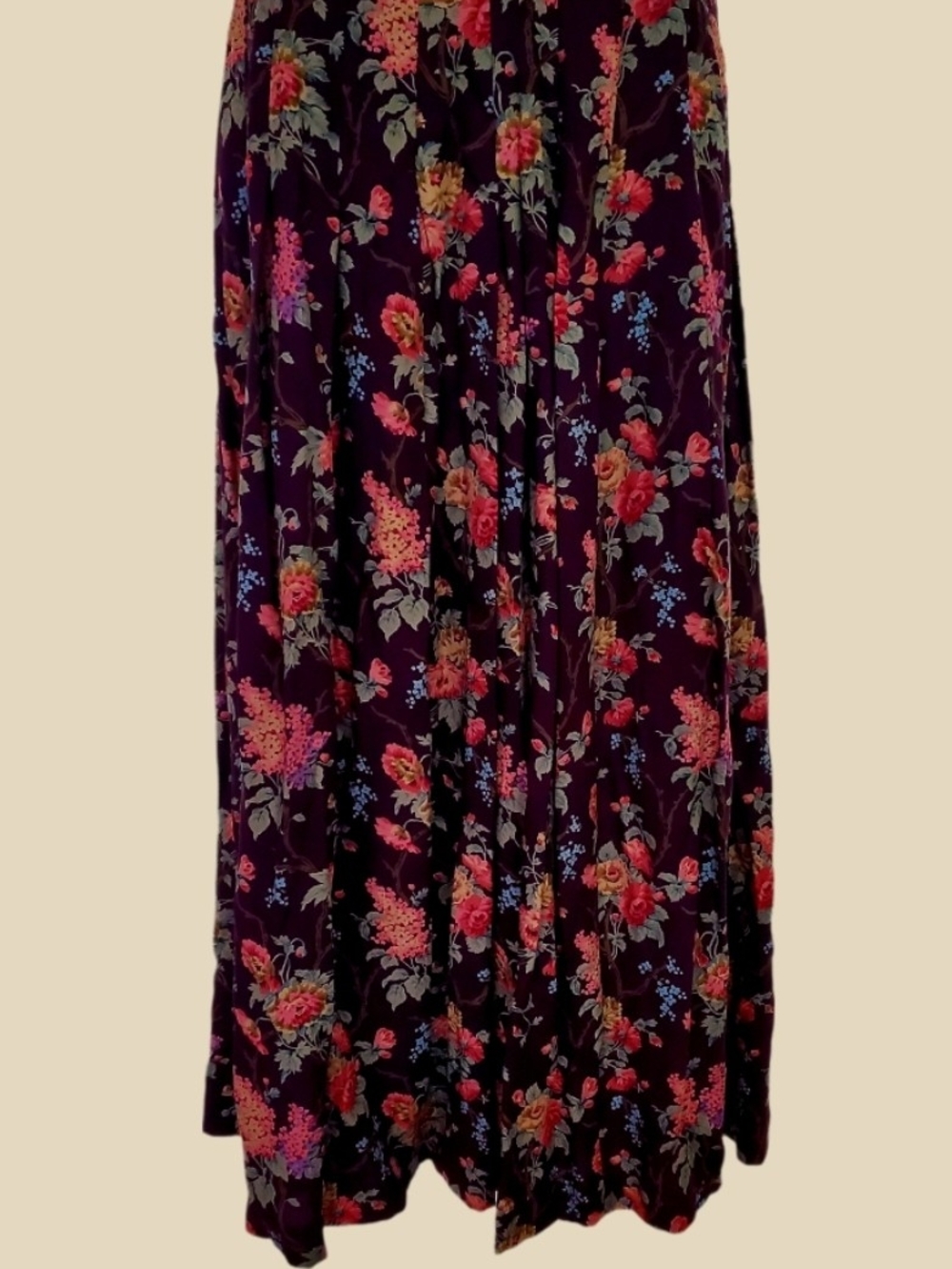 Women's Floral Maxi Skirt in Plum